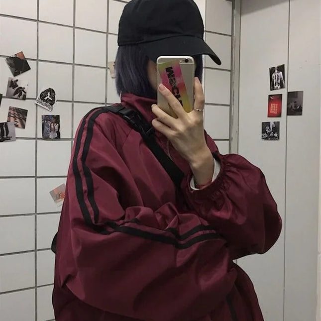 Oversized Vindjakke for Dame – Koreansk BF-stil | Lett, Trendy & Solbeskyttende Streetwear til Vår og Høst