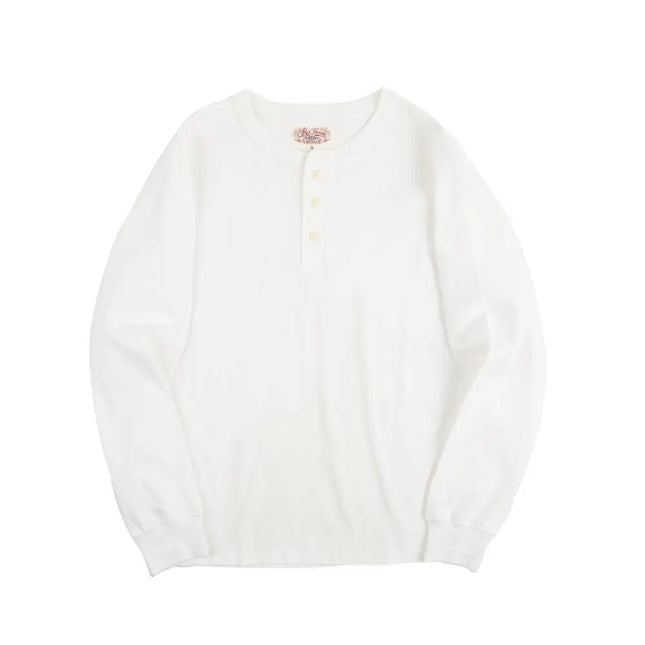 Klassisk Henley Langermet T-skjorte for Menn – 100 % Bomull | Komfortabel Høstgenser Perfekt til Lag-på-Lag