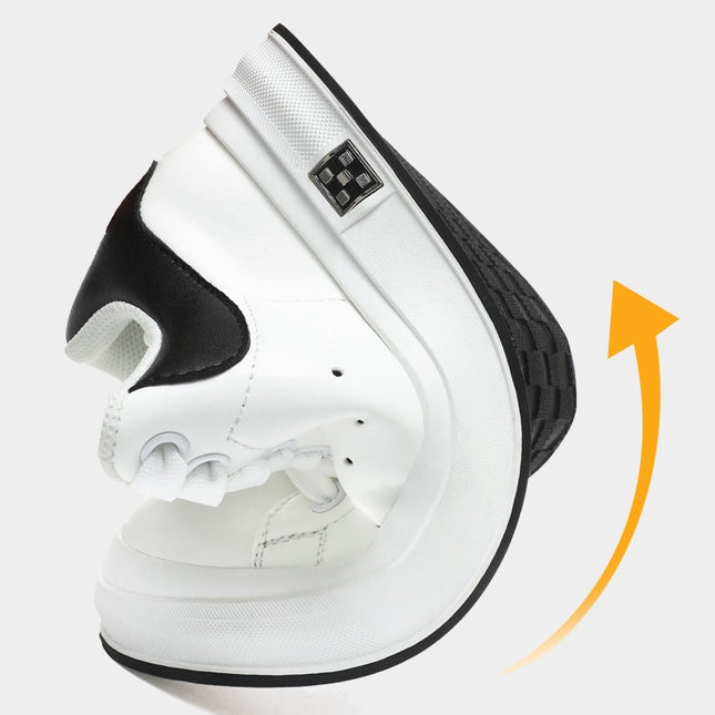 Herresneakers med Skjult 6 cm Løft – Tidløs Stil i Hvit eller Svart (Str. 37–46)