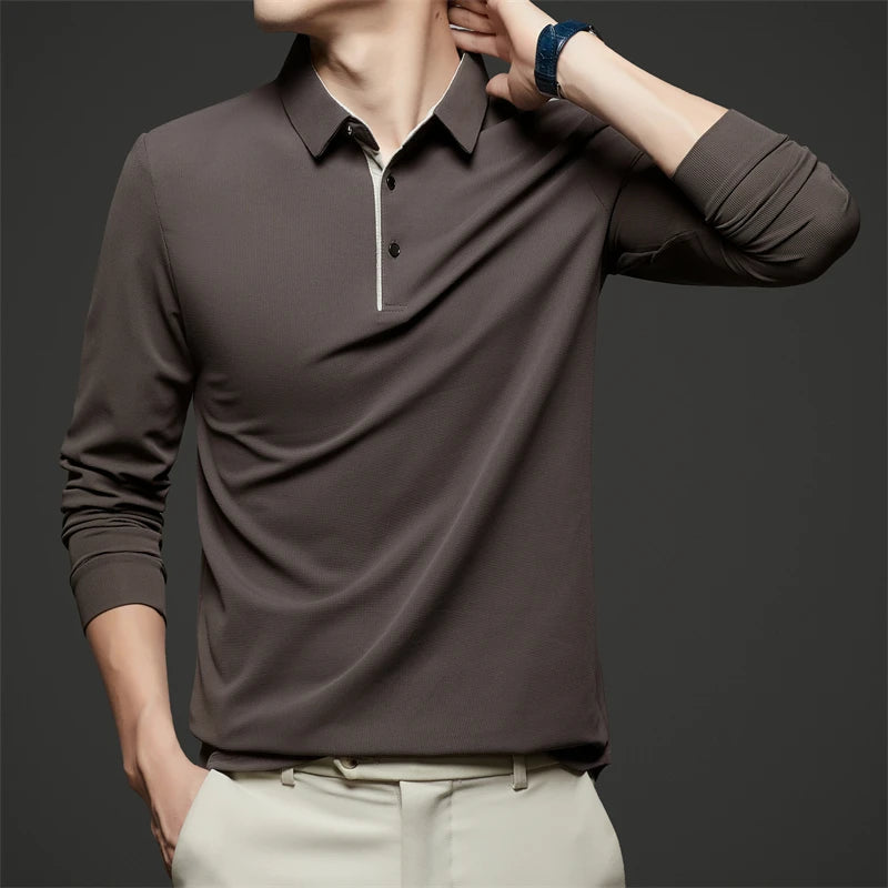 Herre Langermet Polo – Business Casual, Komfortabel & Allsidig