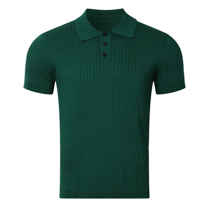 Strikket Polo T-skjorte til Herre – Lett, Pustende & Trendy Sommerstil