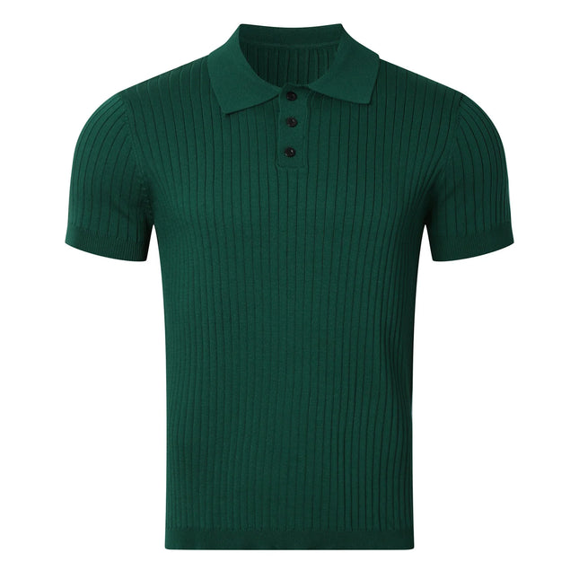 Strikket Polo T-skjorte til Herre – Lett, Pustende & Trendy Sommerstil