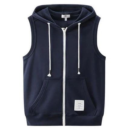 Ermeløs Hoodie til Herre med Glidelås – Oversized Streetwear Vest