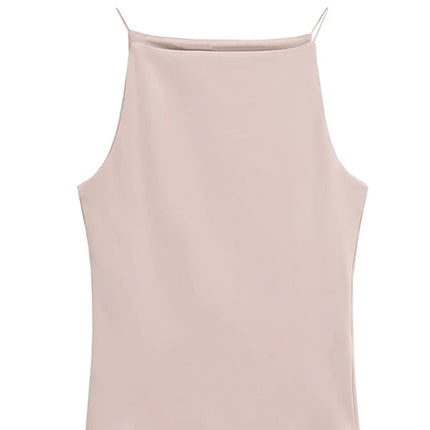 Halter Tank Top til Dame – Enkel Camitopp med Tynne Stropper