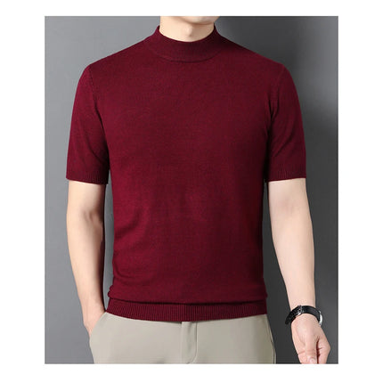 Kortermet Tynn Strikkegenser for Menn – Halvhøy Hals | Elegant og Pustende Genser i Flere Farger