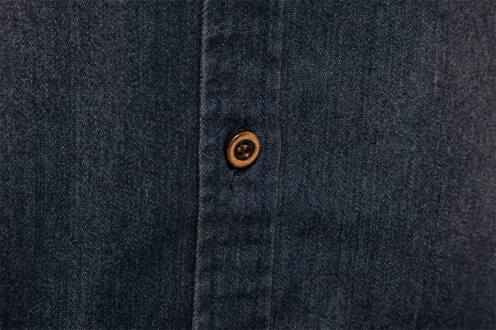 Slim Fit Denimskjorte for Herre – Elastisk Bomull og Klassisk Cowboy-stil med Moderne Passform
