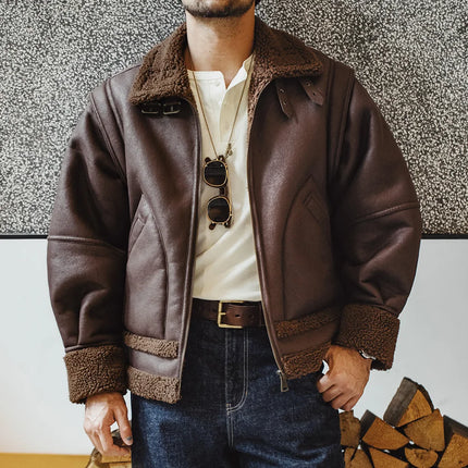 Vintage B3 Bomberjacke für Herren – Skinnjacke aus Fleece