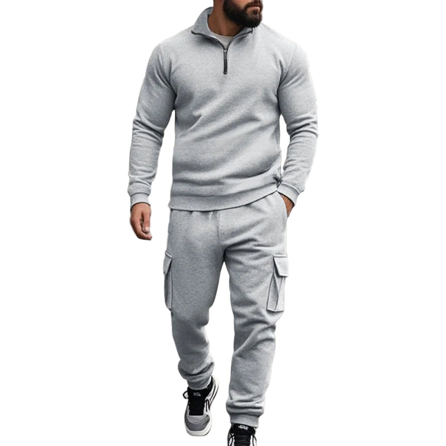 Herre Joggedress – Semi-zip Genser & Fleecebukse | Slim Fit & Komfortabel Vinterstil
