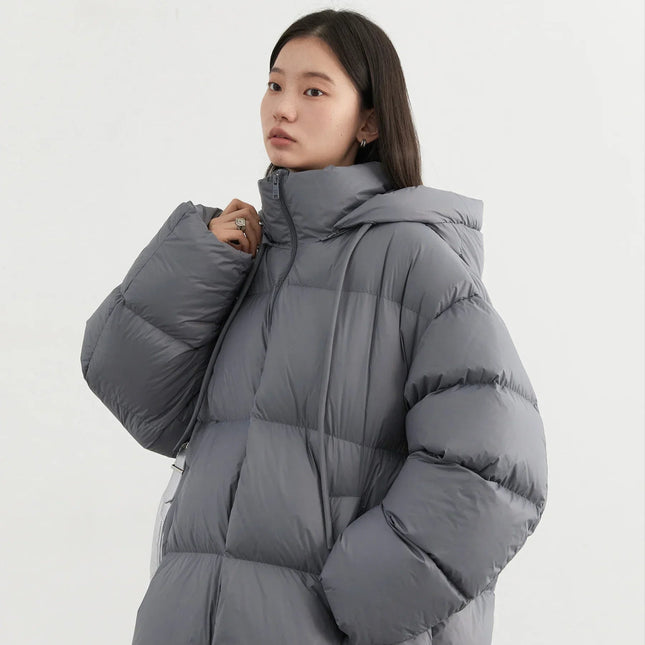 Dunjakke for Dame – 90% Hvit Andedun | Løs, Lett og Varm Hettejakke til Høst & Vinter 2024