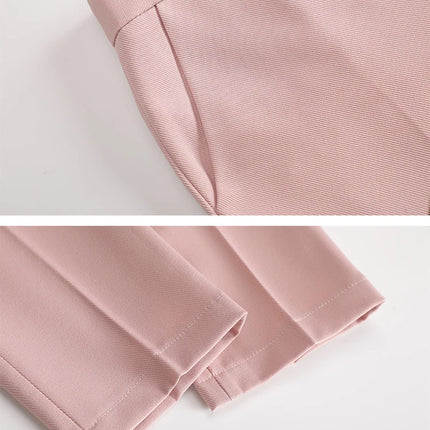 Damebuksedress i 2 Deler – Formell Vest og Bukse til Kontor og Business (Khaki, Rosa, Svart)