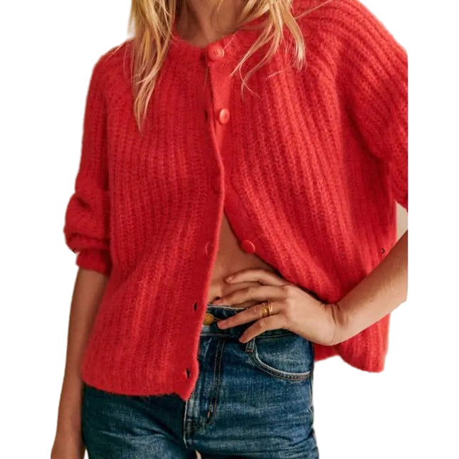 Y2K-Inspirert Strikkegenser for Kvinner – Løs Cardigan med Knapper | Myk og Trendy Genser til Høst og Vinter