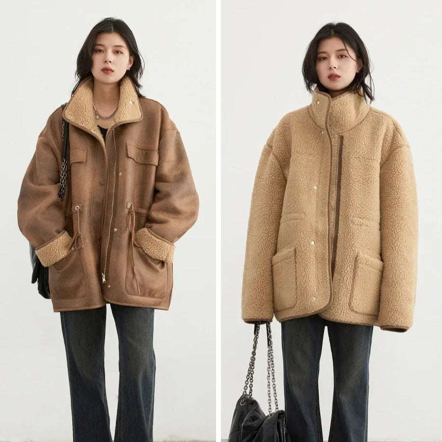 Vendbar Semsket Jakke for Dame – Tykk, Varm & Tidløs | Perfekt til Høst & Vinter