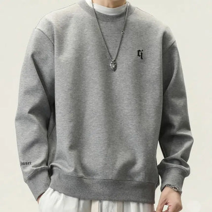 Herre Genser – Klassisk Rund Hals, Ensfarget & Komfortabel | Business Casual Høst/Vinter