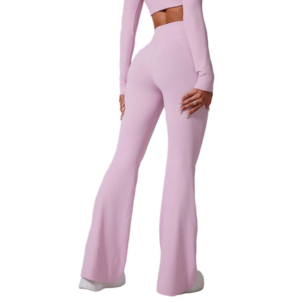 Høytlivs Flared Leggings for Dame – Trening, Yoga & Fitness | Vide Sportstights med Magekontroll og Komfortabel Passform