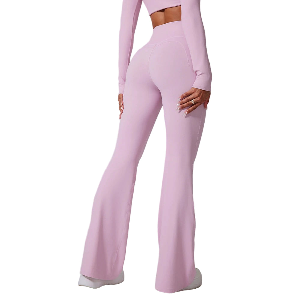 Høytlivs Flared Leggings for Dame – Trening, Yoga & Fitness | Vide Sportstights med Magekontroll og Komfortabel Passform