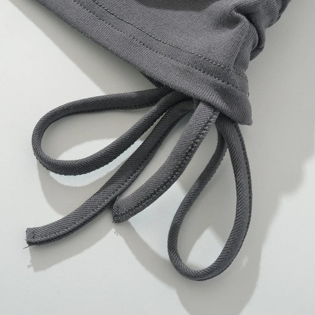 Énskulders Ribbestrikket Topp – Trendy Dame T-skjorte