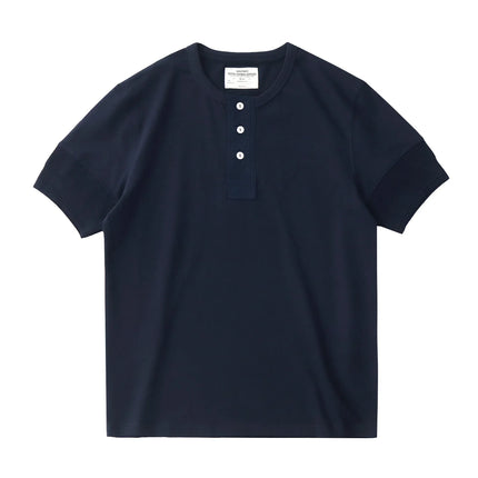 Retro Henley T-skjorte til Herre – Vasket Bomull med Amerikansk Vintage Stil