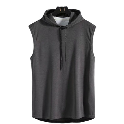 Ermeløs Treningstopp med Hette for Herre – Sporty Tanktop til Gym