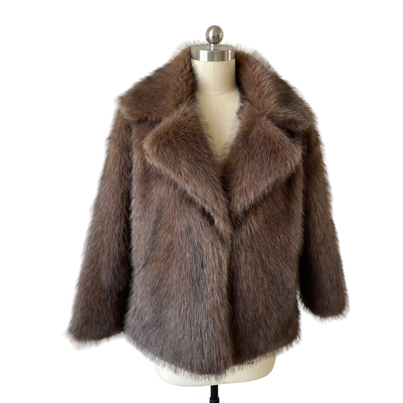 Lang Pelsjakke for Kvinner – Street Style Fluffy Fuskepels | Myk, Tykk og Varm Kåpe til Høst og Vinter