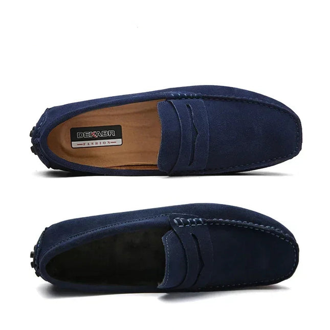 Herresko i Ekte Skinn – Komfortable Mokasiner i Størrelse Opptil 49, Slip-On og Perfekte til Fritid eller Bilkjøring