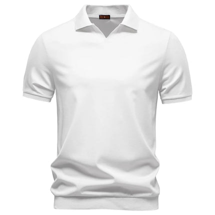 Myk og pustende poloskjorte for menn med silkefølelse og klassisk design