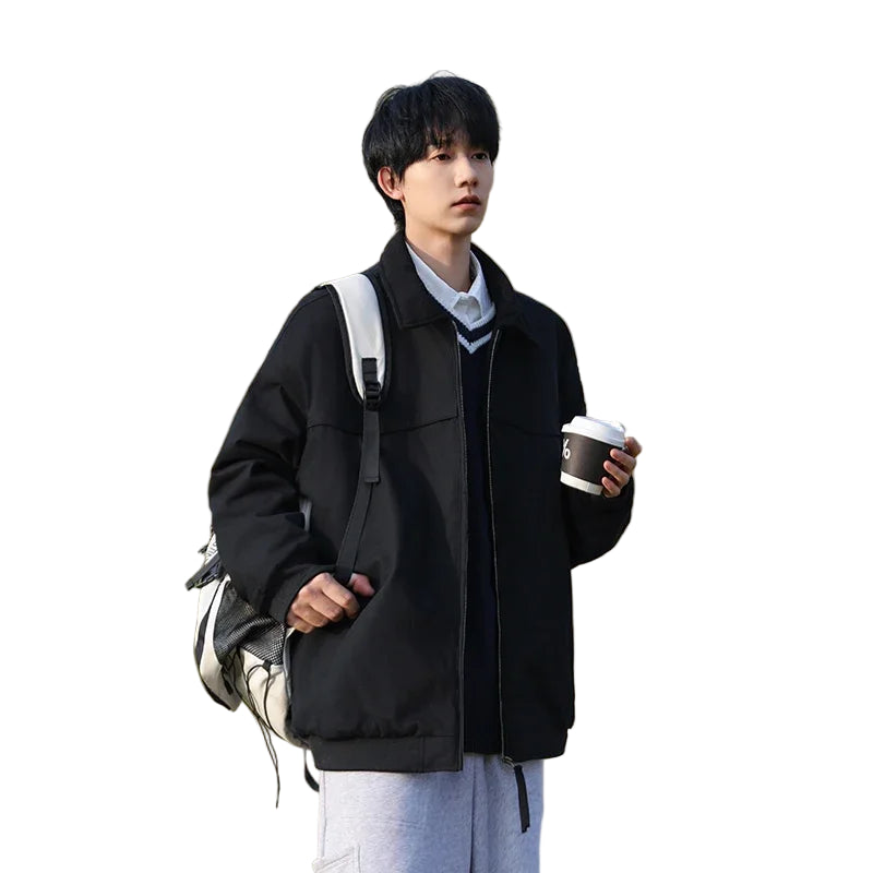 Vintage Vinterjakke for Menn – Retro Parkas i Vasket Bomull med Krage | Varm, Vindbestandig og Trendy Streetwear