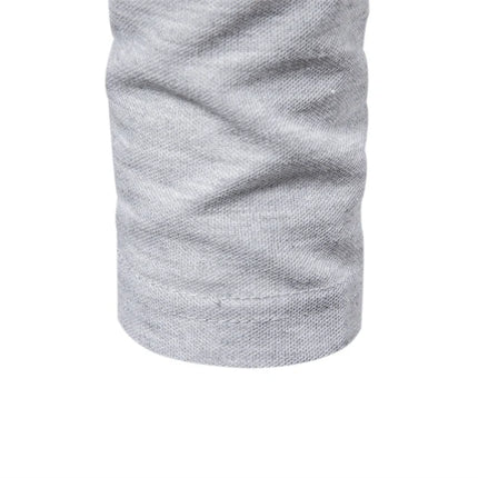 Langermet Pique Skjorte for Herre – Ensfarget med Brodert Hjort, Perfekt for Vår og Business Casual