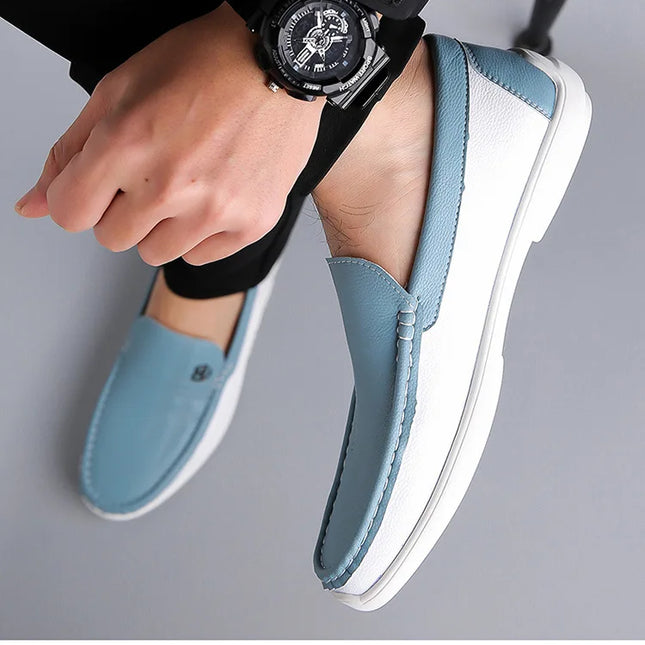 Herresko i Ekte Skinn – Klassiske Slip-on Loafers til Business og Hverdag