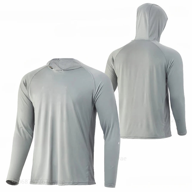 Fiskehettegenser for Menn – Pustende UV-beskyttelse til Sommer og Utendørsbruk | Langermet Angler Hoodie for Sport og Friluft