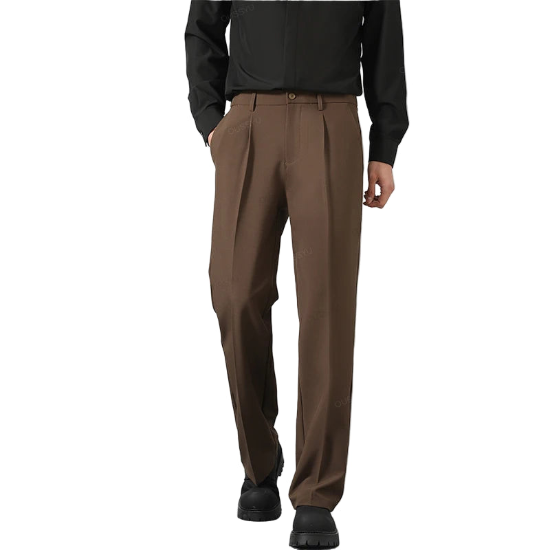Klassiske Herrebukser – Elastisk Midje & Tidløs Passform | Business Casual Bukser i Koreansk Stil (S–4XL)