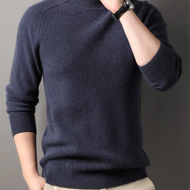 Luksuriøs Ullgenser for Herre – Vintergenser med Lange Ermer i Strikket Design (2024)