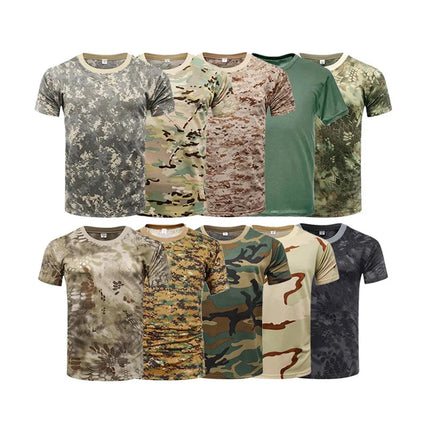 Taktisk Kortermet T-skjorte for Menn – Lett, Hurtigtørkende Trenings- og Friluftstrøye | Perfekt til Jakt, Fiske og Tur