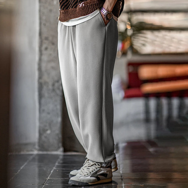Varme Fleece Joggebukser for Menn – Myke og Forede Bukser med Elastisk Liv | Komfortable og Tykke Vinterbukser