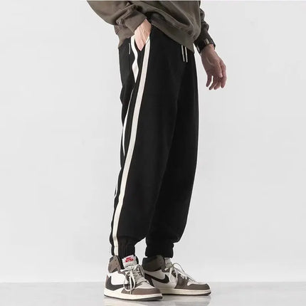 Herre Joggebukse med Sidelinjer – Komfortabel & Sporty | Casual Sweatpants med Elastisk Liv