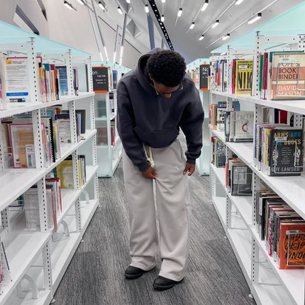 Unisex-Jogginghose im gotischen Streetwear-Stil – trendige Trainingshose mit doppelter Taille | Retro-Hip-Hop-Jogger in Bomull