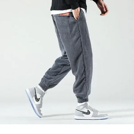 Trendy Cordfløyelsbukser for Herre – Løse og Komfortable Bukser til Høst og Vinter