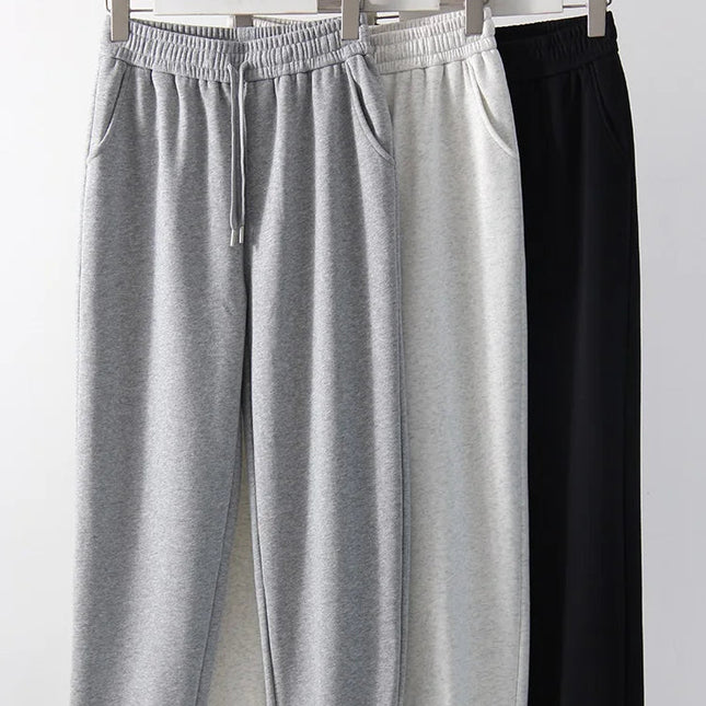 Vinter Joggebukse for Kvinner – Tykk Fleece og Rett Passform | Myk, Varm og Komfortabel Bukse i Grå Fløyel