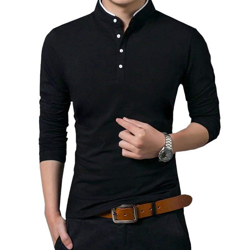 Herre Polo T-skjorte – Langermet, Pustende & Komfortabel | Business Casual & Sommer