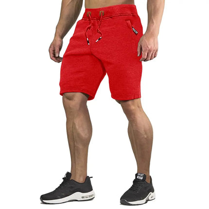 Sommerens Bomullsshorts for Menn – Joggers med Elastisk Liv og Glidelåslommer