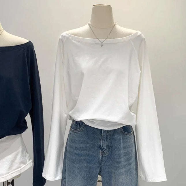 Damegenser med Én Skulder – Bomull, Langermet & Trendy Design | Høst/Vinter