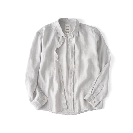 Linskjorte til Herre – Vasket Lin/Hamp, Langermet & Avslappet Vintage Sommerstil