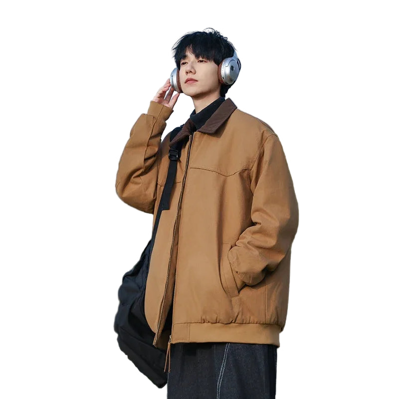 Vintage Vinterjakke for Menn – Retro Parkas i Vasket Bomull med Krage | Varm, Vindbestandig og Trendy Streetwear