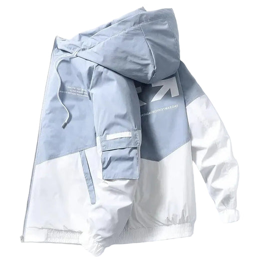 Herrejakke – Koreansk Streetwear Stil, Lett Vårjakke med Hette
