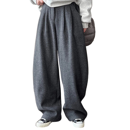 Vinterbukser for Kvinner i Ullblanding – Tykk, Høytlivsmodell med Vide Ben | Klassisk og Varm Bukse i Vintage Stil