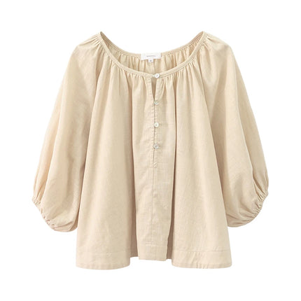 Hvit Bomullsbluse til Dame – 100% Muslin & Løs Passform