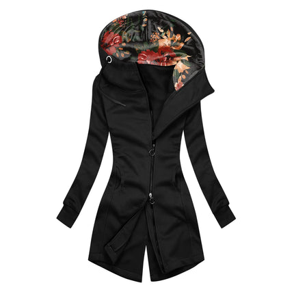 Dame Vinterjakke i Kordfløyel – Fylt med Bomull, Glidelås & Ståkrage | Varm & Elegant Høst/Vinter