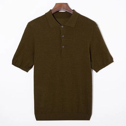 Merinoull Polo T-skjorte til Herre – 100% Merino, Strikket & Lett Sommerstil
