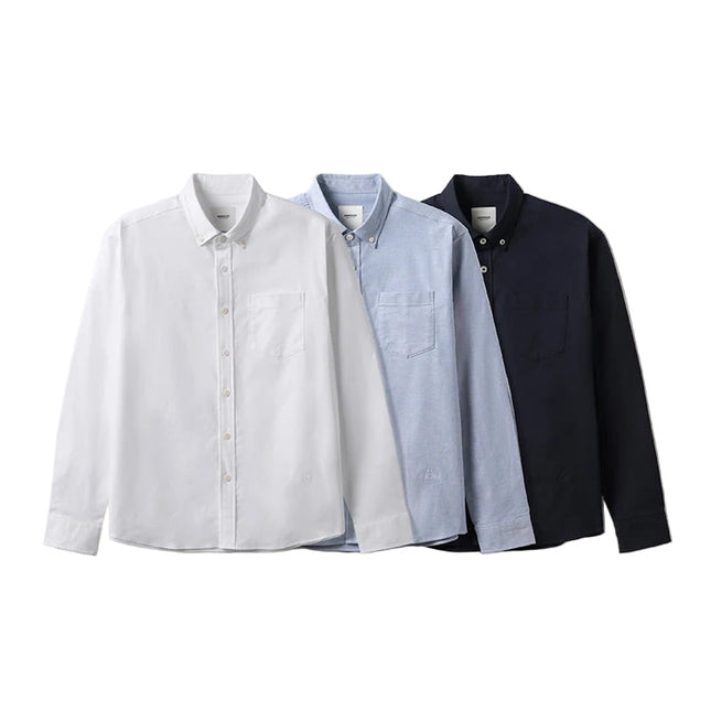 Klassisk Oxford-skjorte for Menn – Regular Fit i Ensfarget Design | Smart Casual Skjorte til Høst 2025