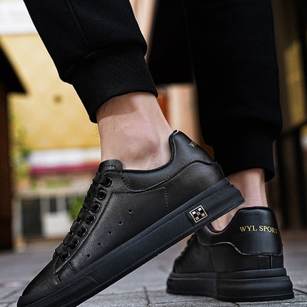 Herresneakers med Skjult 6 cm Løft – Tidløs Stil i Hvit eller Svart (Str. 37–46)