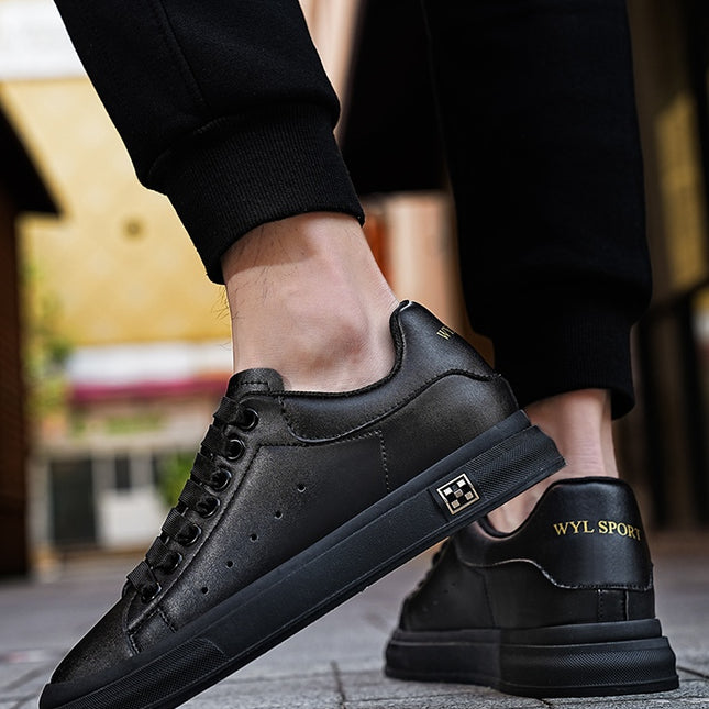 Herresneakers med Skjult 6 cm Løft – Tidløs Stil i Hvit eller Svart (Str. 37–46)